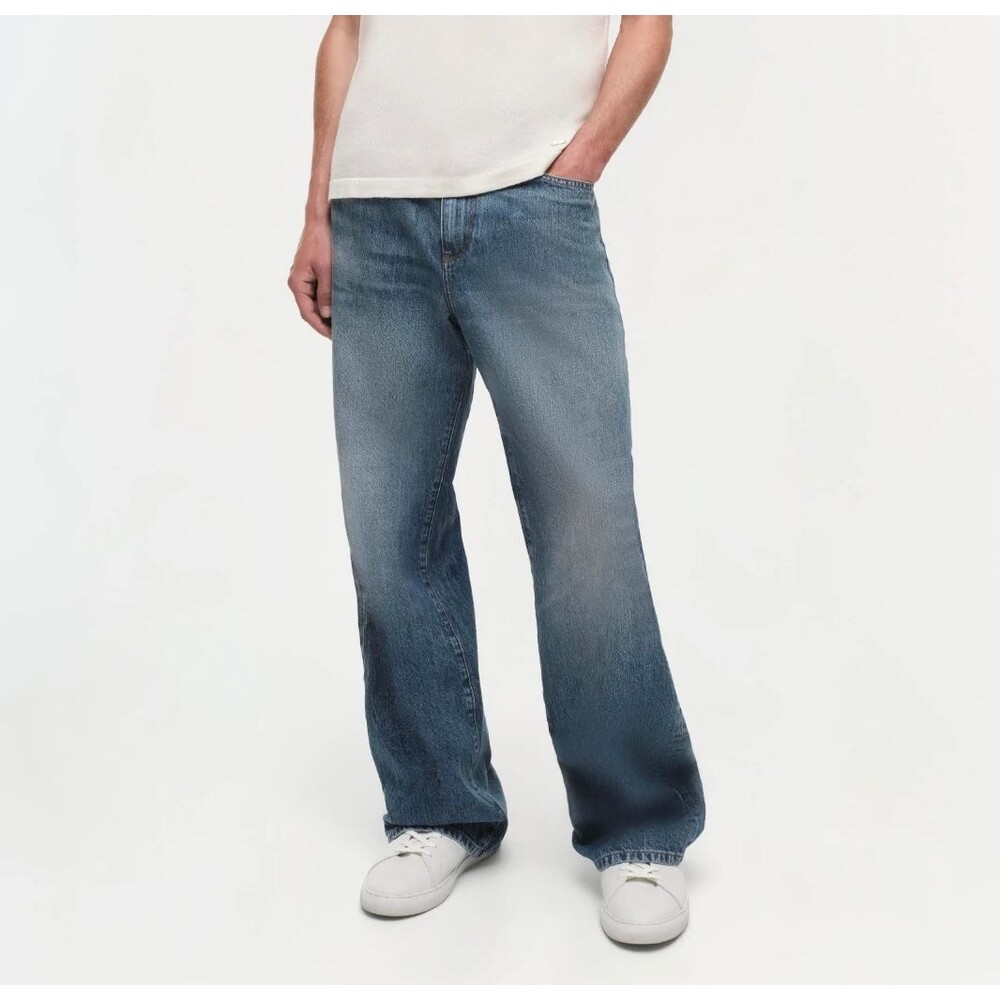 SIMKHAI Jeans Mens Size 38 Medium Vintage Wash POE Wide Leg Jean $345